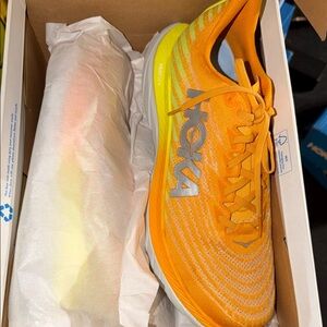 Hoka Men's Orange and Yellow Running Shoes